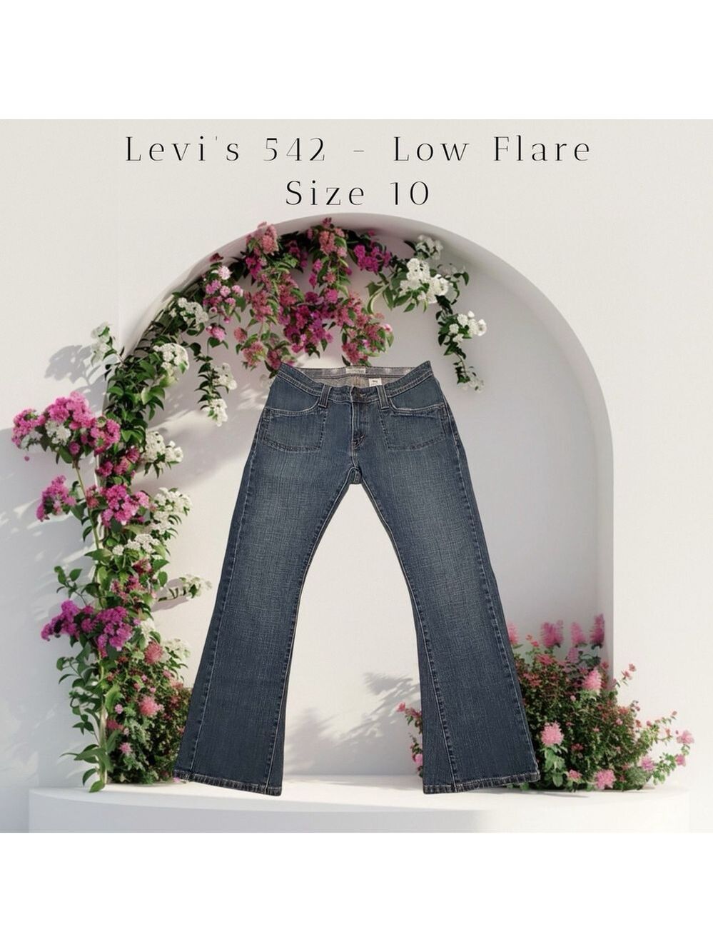 Levis 542 Low FLARE Jeans Womens 10 32 X 31 Vintage Distressed Denim Western Y2K